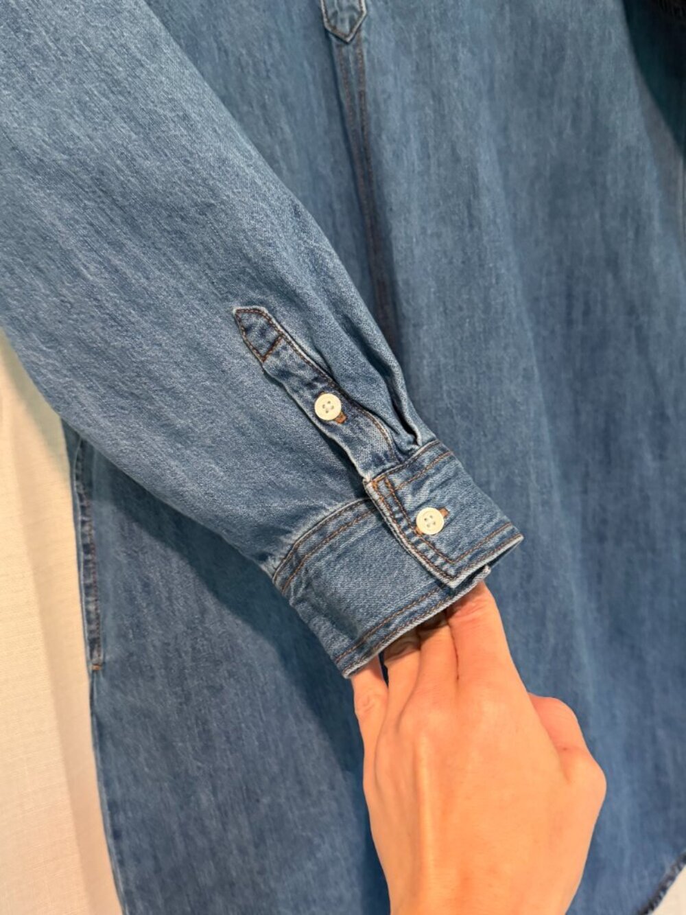 Universal Thread Blue Jean Denim Shirt Dress Size Large - Picture 7 of 10